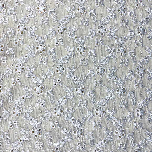 Lace Crop Top | Vintage Butter Yellow Floral Eyelet Lace Short Sleeve Shirt - Picture 4 of 7